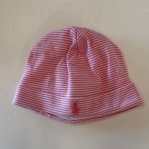 Ralph Lauren Pink Striped Infant Hat